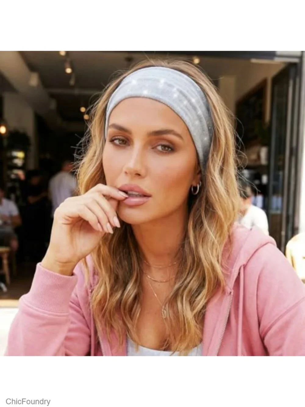 Sparkly Crystal Rhinestone Headbands Wide Stretch Hair Wraps for Women